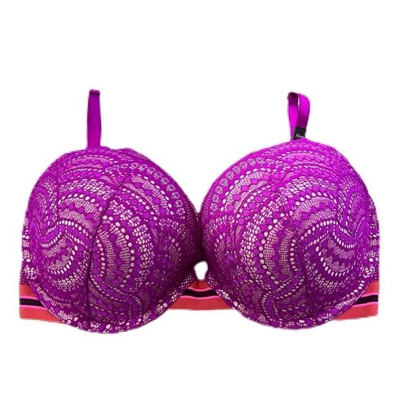 Victoria’s Secret Very Sexy Push Up Padded Lace Bra Berry rumba 32DD 32DDD - Picture 2 of 3